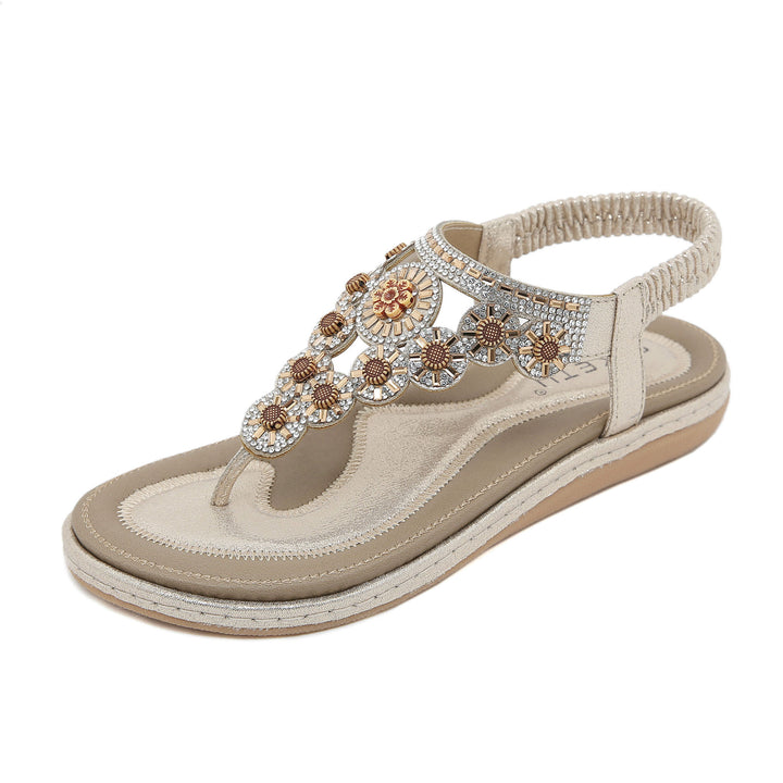 Dame stilfulde flip-flops med dekorativ stenudsmykning Stilla