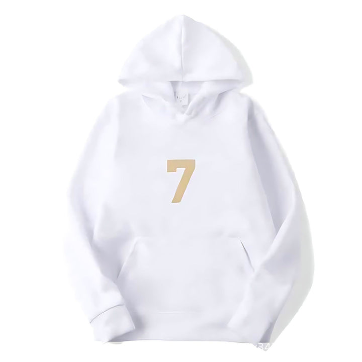 Kvinders hoodie med sporty design og numerisk print Skovae