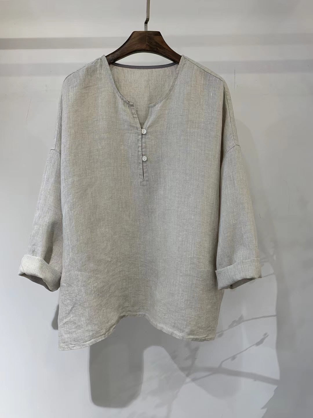Dame Let stribet Linnedbluse Stilla