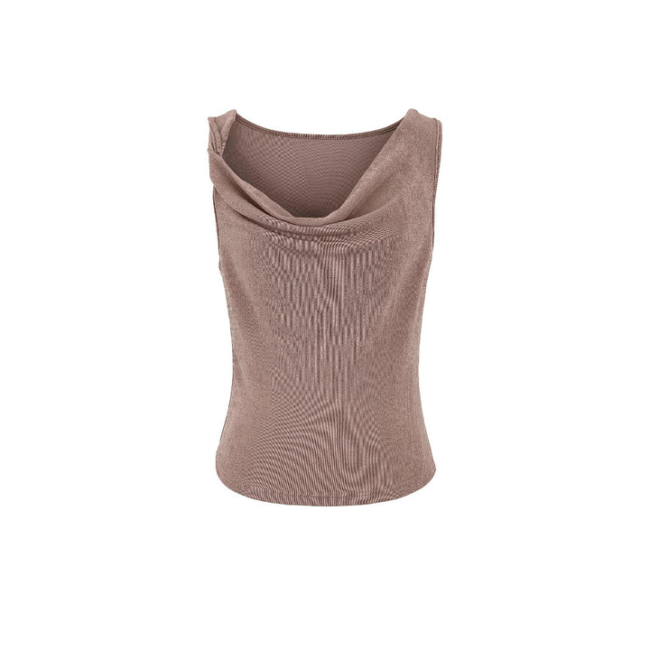 Dame ærmeløs charmerende top med raffineret drapering-design Stilla