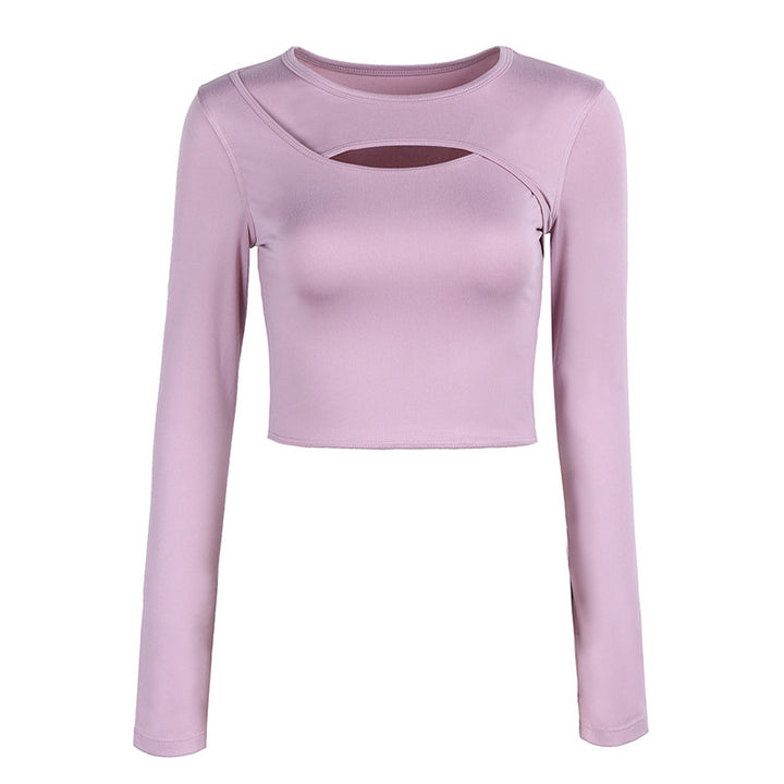Dame Sportsligt Langærmet Crop-Top med moderne Cut-Out-design og figursyet snit Stilla