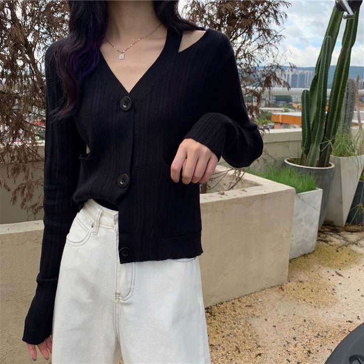 Dame stilfuld cardigan med V-hals og lommer Stilla