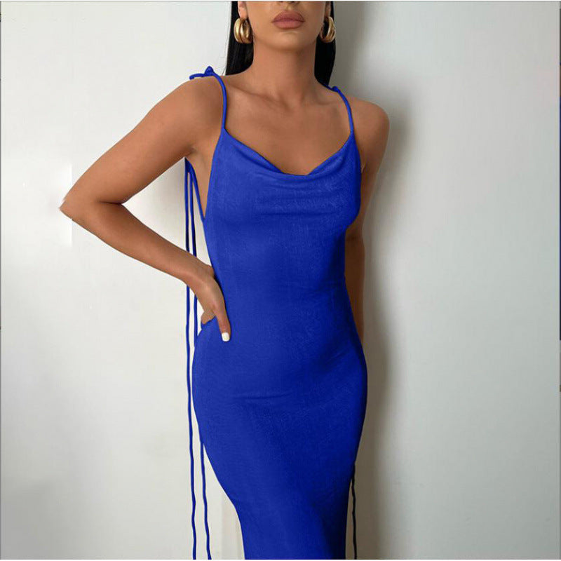 Dame Bodycon Slipkjole med justerbare stropper Stilla