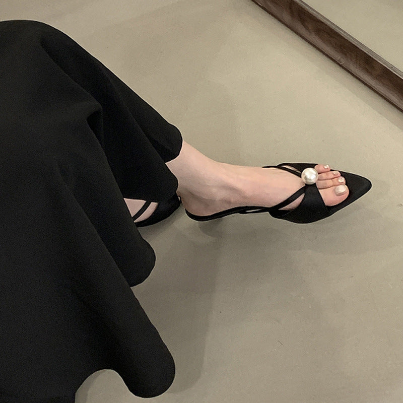 Damer elegante Slingback-hæle med perleaccent Stilla