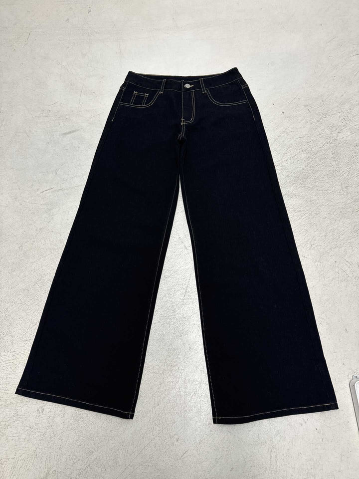 Damer brede jeans med høj talje og frynset kant Skovae
