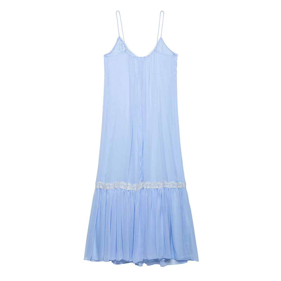 Dame Elegante Maxi Kjole med Spidsgodst Stilla