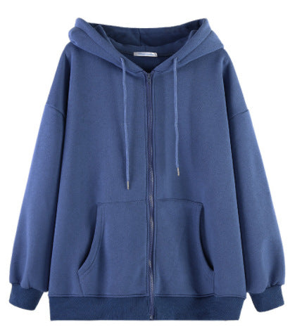 Femme Oversized Zip-Up Hættetrøje med Kængurulommer Stilla