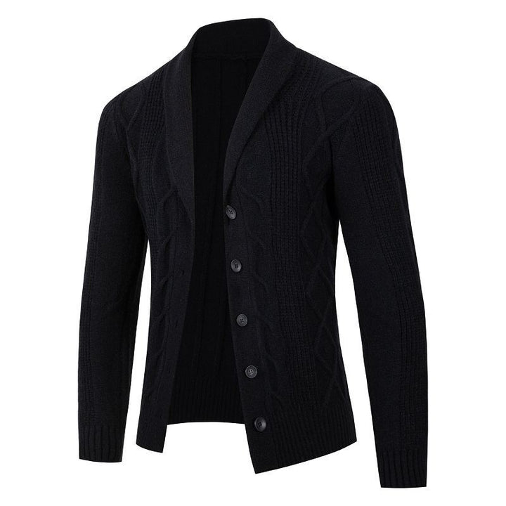 Herre Struktureret Kabelstrik Cardigan Pullover Stilla