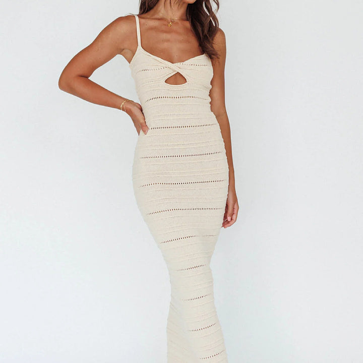 Dame Cut-Out Maxi-kjole med fine striber Stilla