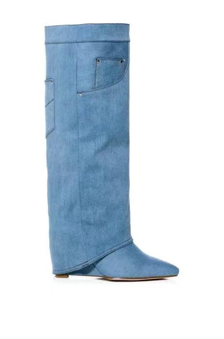 Femme Højtydende-Jeans Over-dæ-knee Støvler Stilla