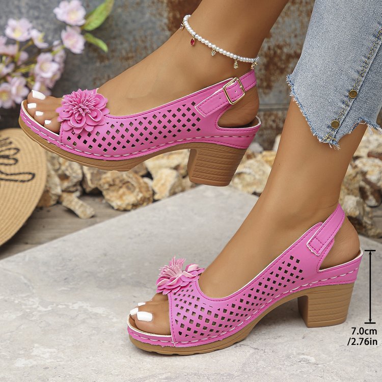 Dames Slingback-sandaler med florale accenter Stilla