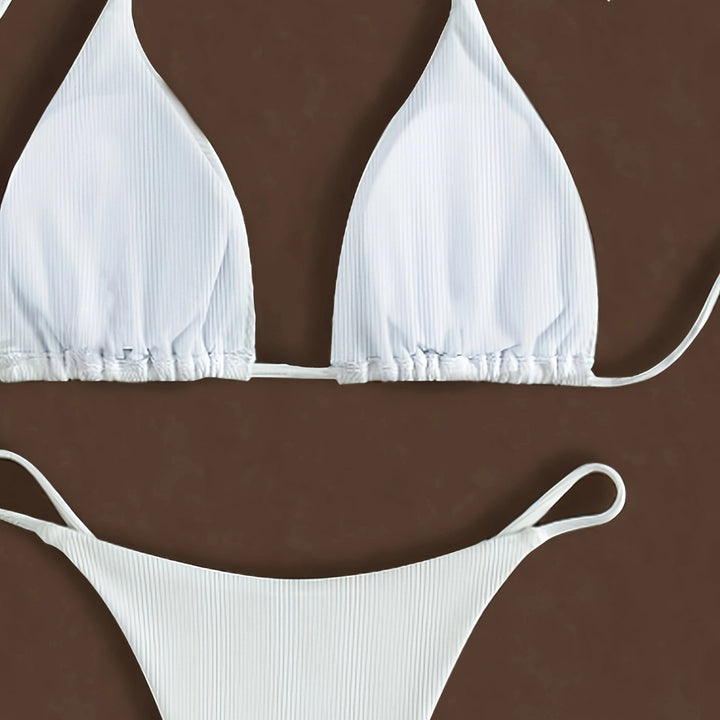 Dame bikini-sæt med ribbet tekstur og justerbare stropper Stilla