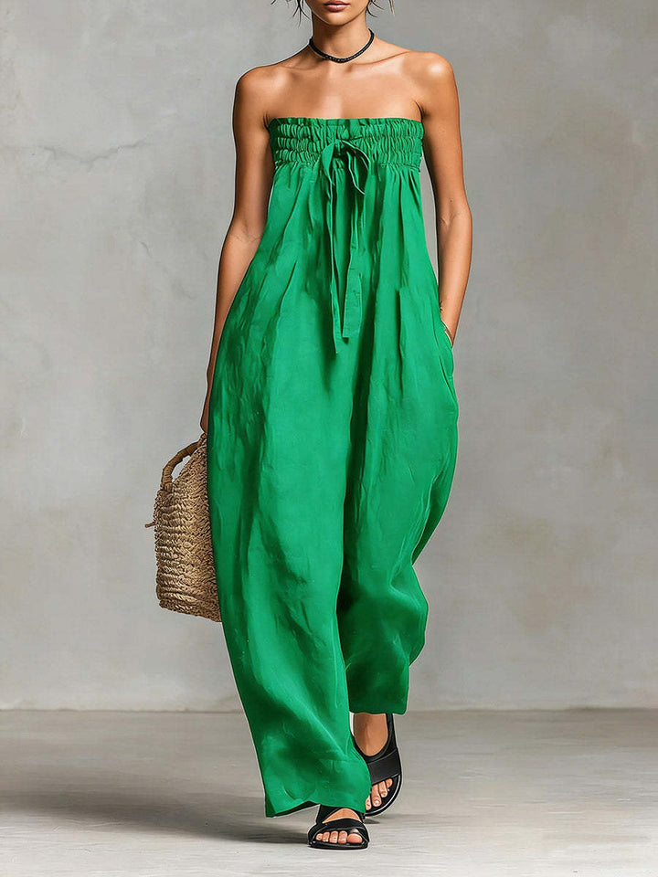 Dame Casual Jumpsuit med elastisk overdel og bredt ben Skovae
