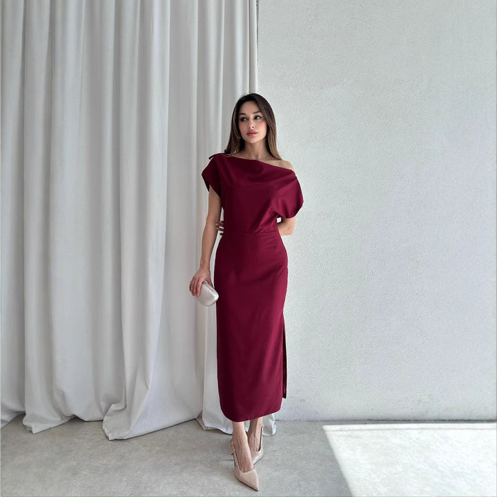 Dame Elegant Off-Shoulder Maxi-Kjole Stilla