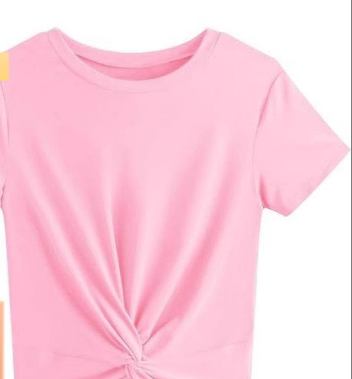 Dame kortærmet T-shirt med knude Stilla