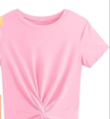 Dame kortærmet T-shirt med knude Stilla