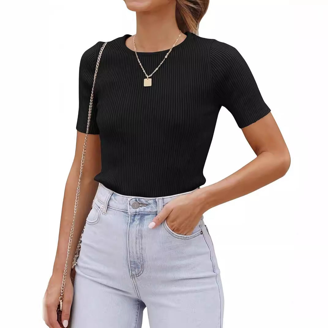 Dame figursyet Premium Rib T-shirt Stilla