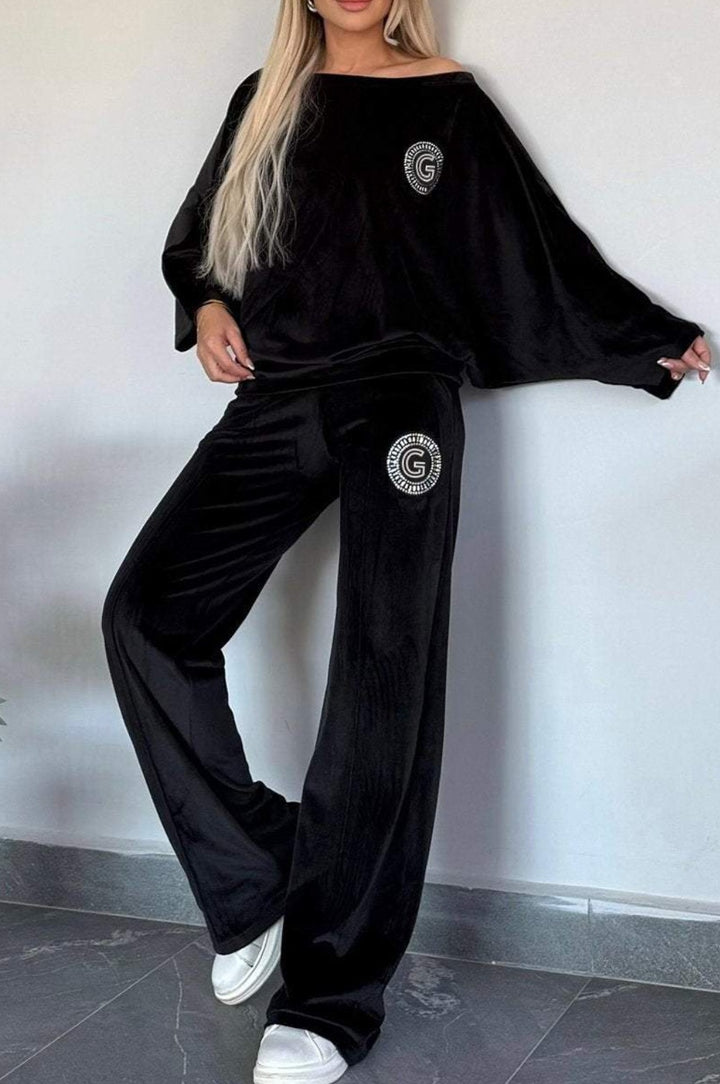 Kvinders afslappede velour loungewear sæt med blød skæring Stilla