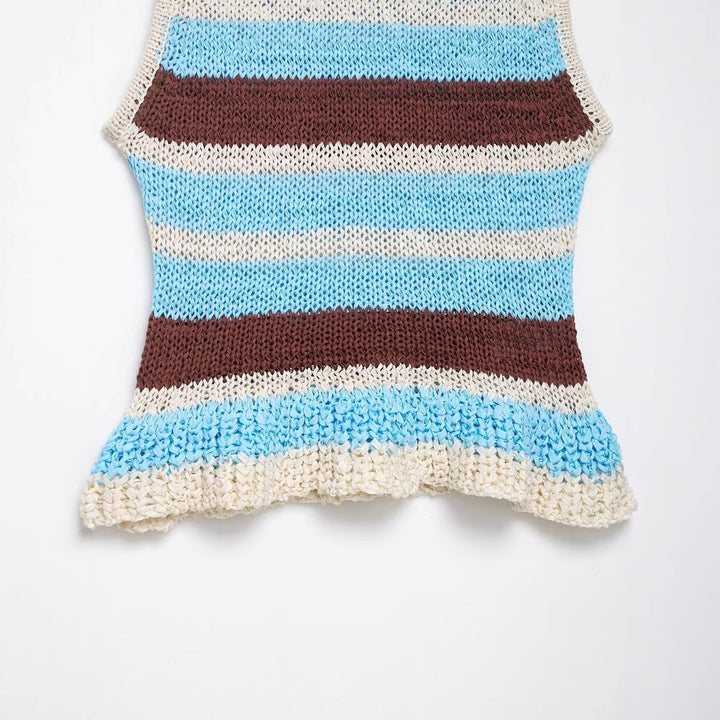 Femme Ribbede Strik Crop Top Stilla