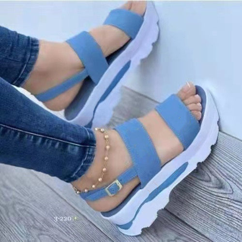 Dame Sporty Plateau sandaler med justerbare remme Stilla