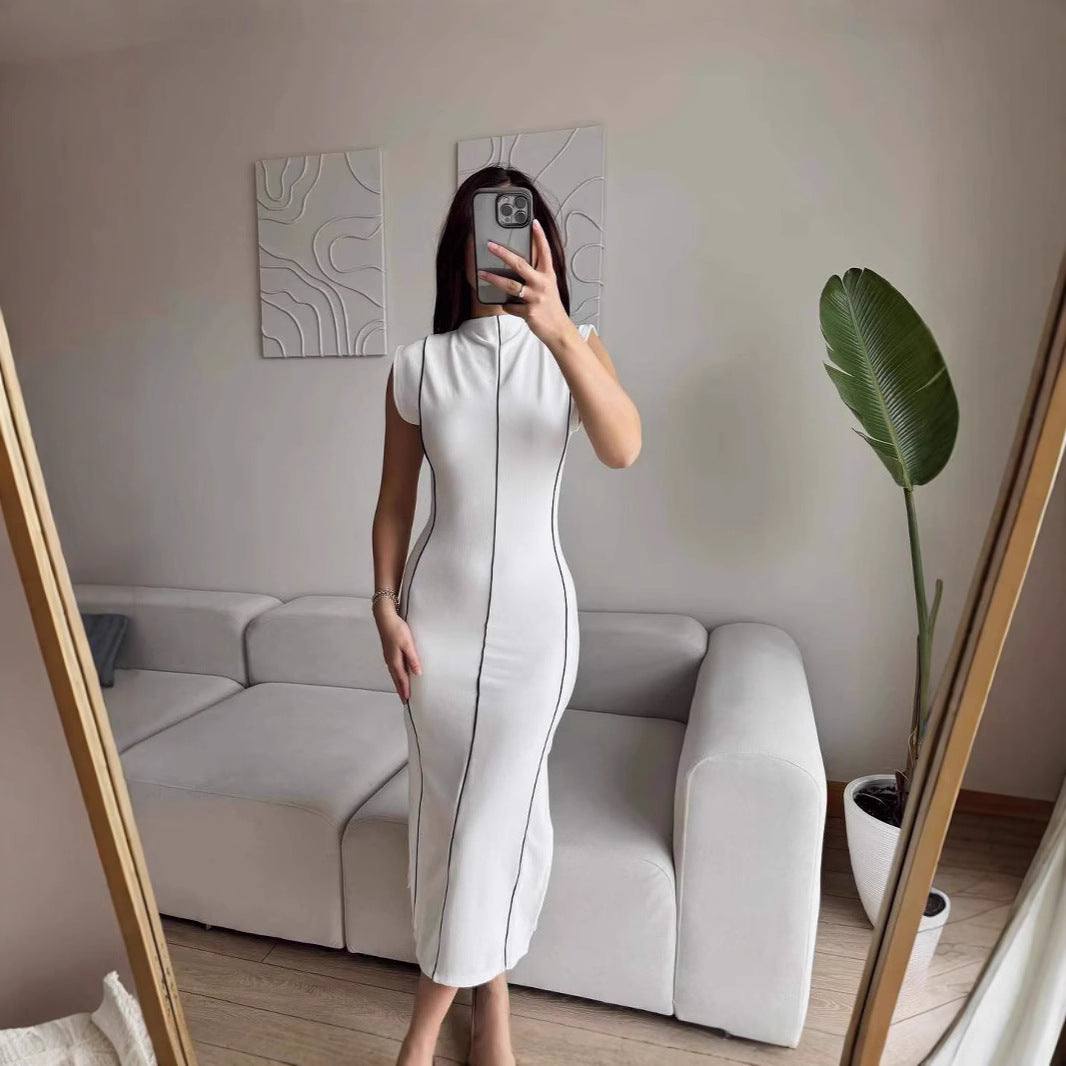 Damer Stilfuld Bodycon Midi Kjole Stilla