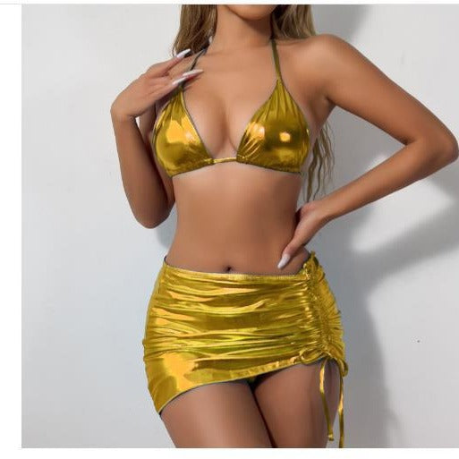 Dame Triangle Cut Rock Bikini Sæt Stilla