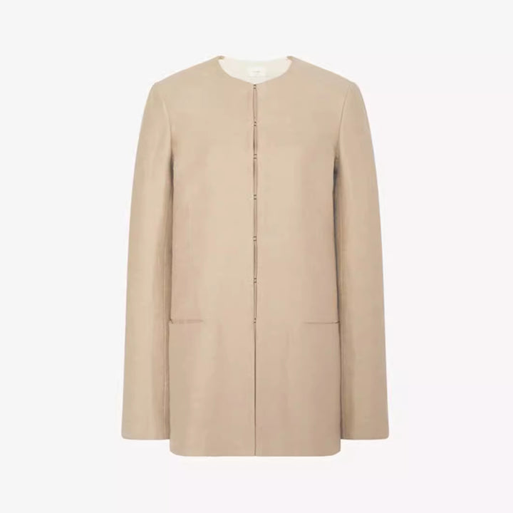 Dame Elegant og Struktureret Blazer med Minimalistisk Knapstolpe Stilla