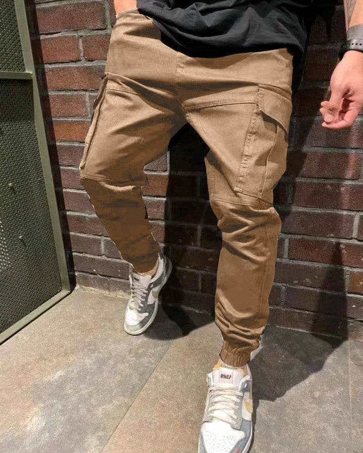 Herrer Cargo-bukser med sidelommer og elastisk linning Stilla