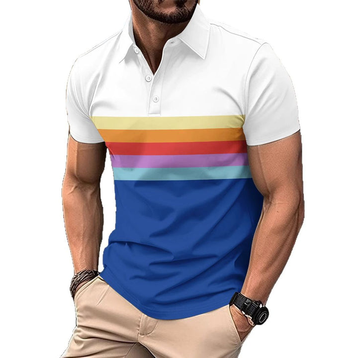 Herrer Poloshirt med moderne farveovergang og stilfuldt stribedesign Stilla
