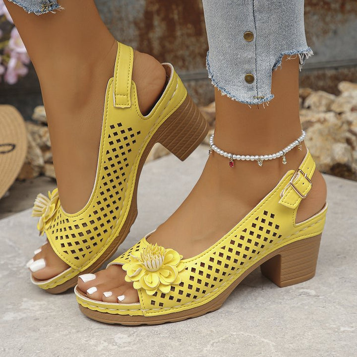 Dames Slingback-sandaler med florale accenter Stilla