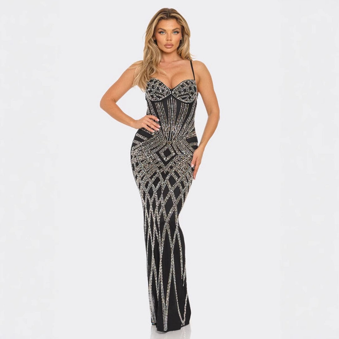 Dame Pailletten Bodycon Aftenkjole Stilla