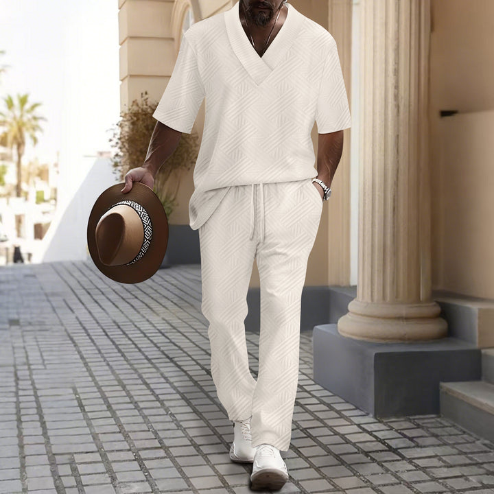 Herrer moderigtige fritidsbeklædning med elegant V-udskæring og åndbart materiale Stilla
