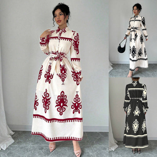 Damer Elegant Skjortebluskjole Maxi Stilla