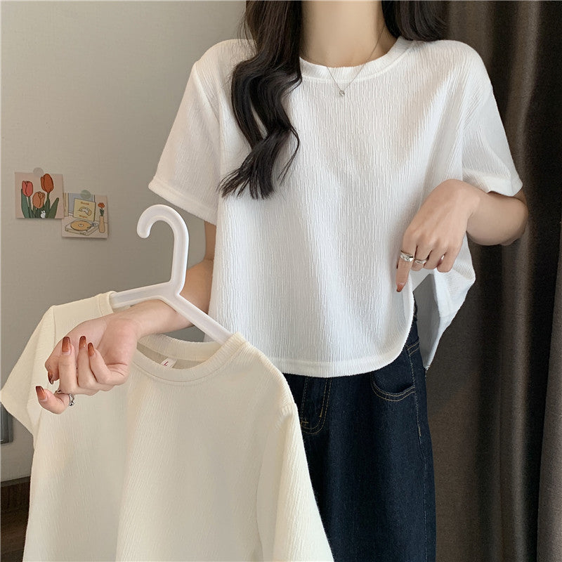 Femme Relaxed Fit Tekstureret Rundhals T-Shirt Stilla