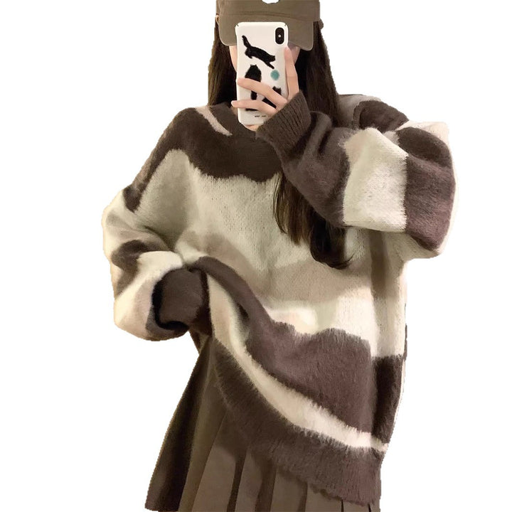 Kvinders hyggelige oversized sweater med moderne farvegradienter Stilla