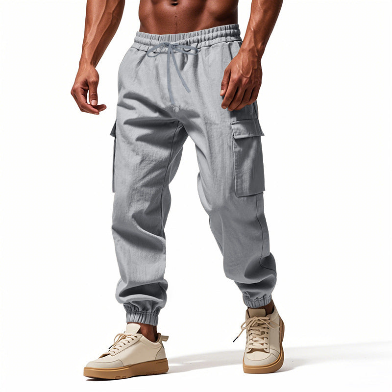Herrer trendy Cargo-bukser med elastisk talje og praktiske sidelommer Stilla