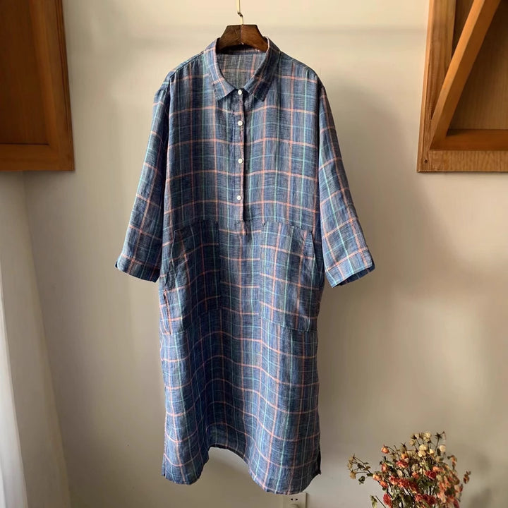 Damer Relaxed Fit Skjorte Kjole med Knap Detaljer Stilla