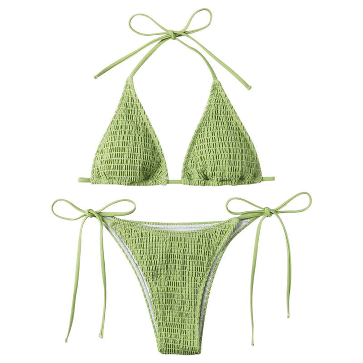 Dame trekantet bikini sæt med smal linning og justerbare stropper Skovae