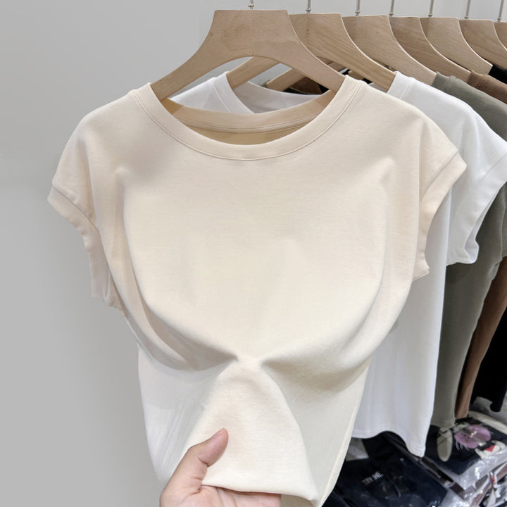 Dame Komfortabel T-shirt med blød bomuldsblanding og afslappet snit Stilla