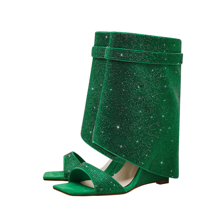 Femme med strass dekorerede Open-Toe ankel-wrapping hæle Stilla