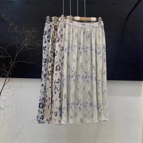 Femme Floral Print Maxi Nederdel Stilla