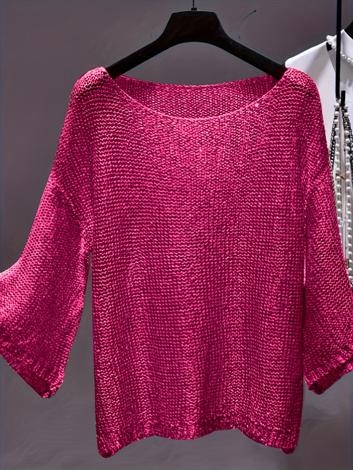 Femme Tekstureret Strik Boxy Top Stilla