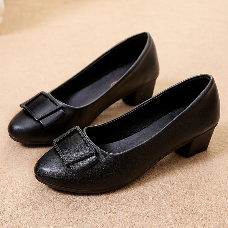 Dame elegante pumps med moderigtigt bånd-detail og behagelig blokhælhæl Stilla