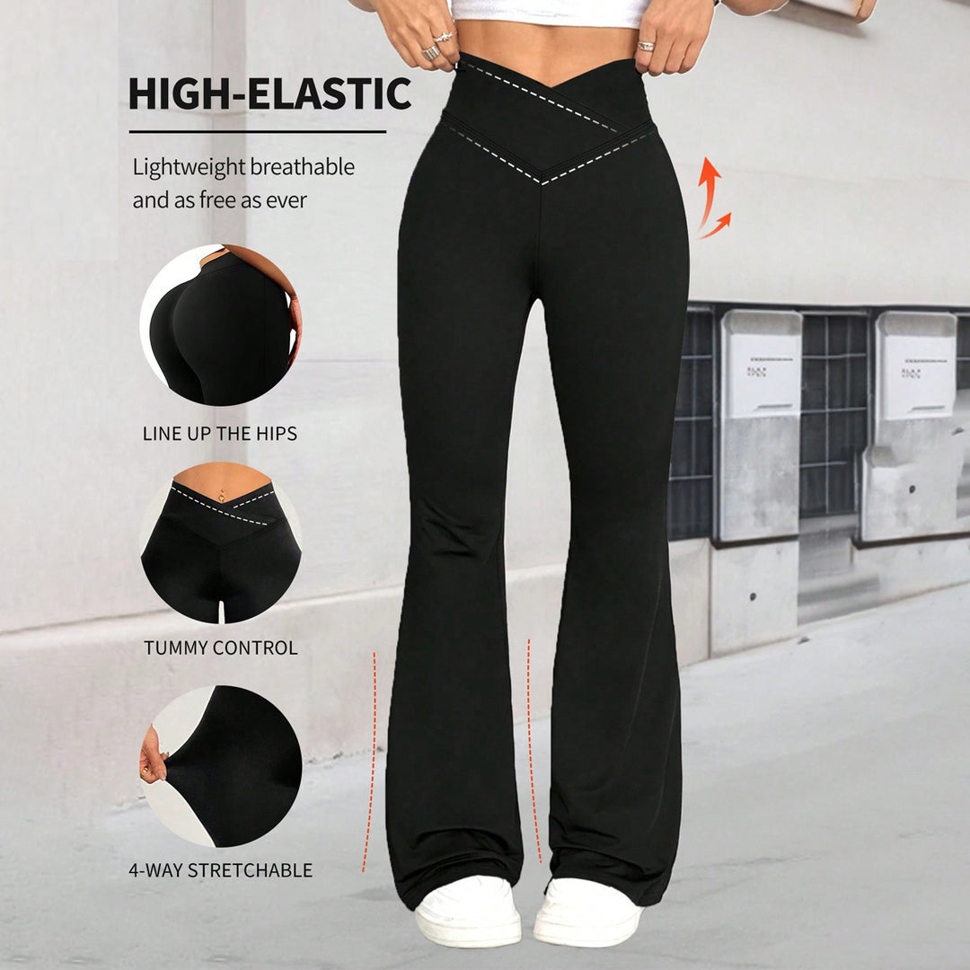 Dame Højtaljede Yoga-Leggings med Mavekontrol og 4-Vejs Stretch Skovae