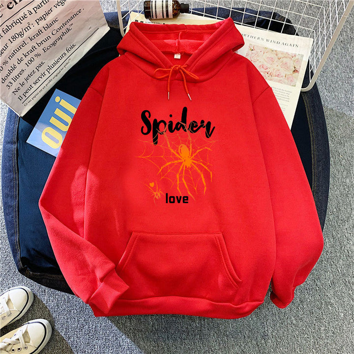Kvinders hoodie med kreativ edderkoppedesign Skovae