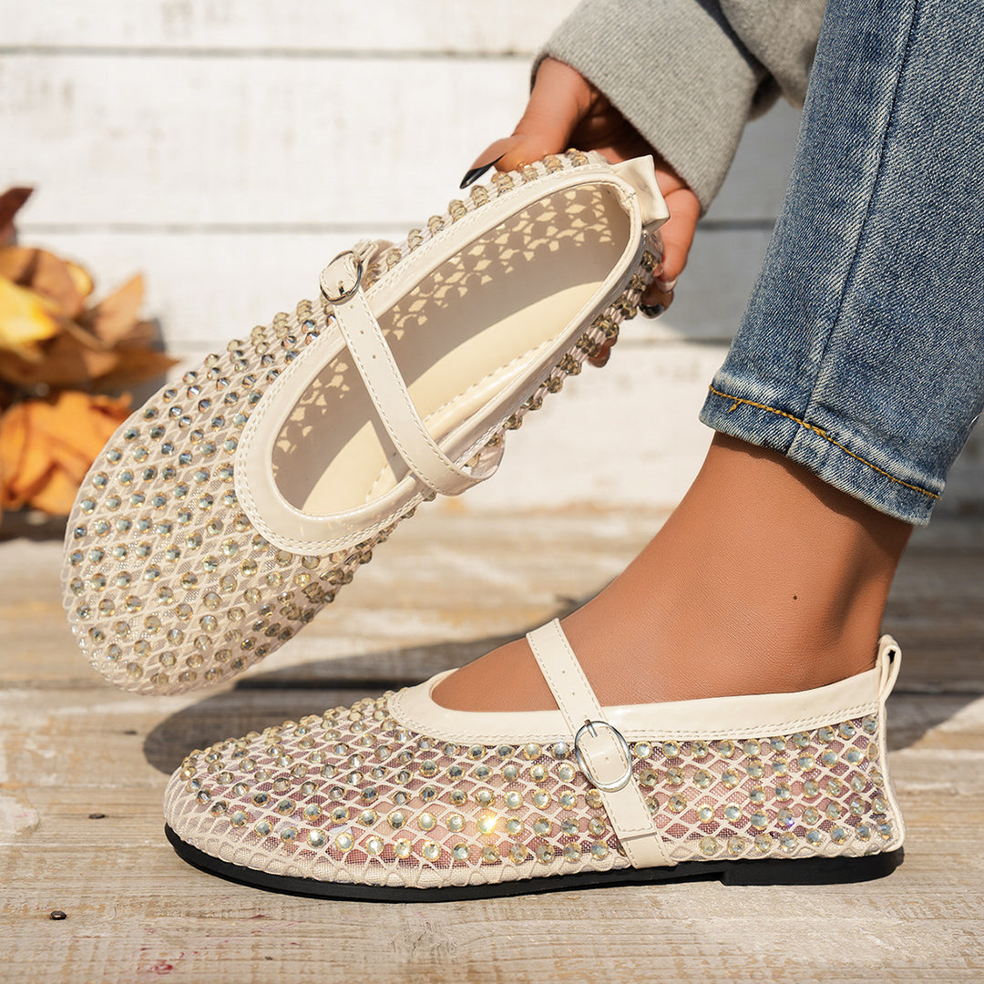 Dame Elegant udsmykket Ballerina med rem Stilla