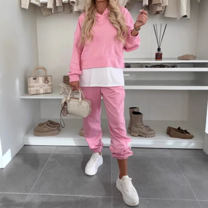 Kvinders afslappede hoodie sæt med elastisk talje og voluminøse ærmer Stilla