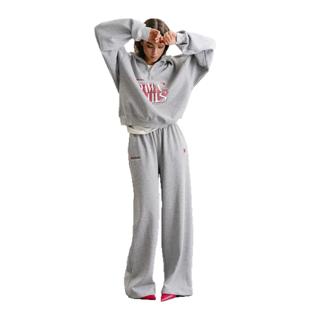 Kvinders afslappede sæt med lynlås hættetrøje og brede sweatpants Stilla