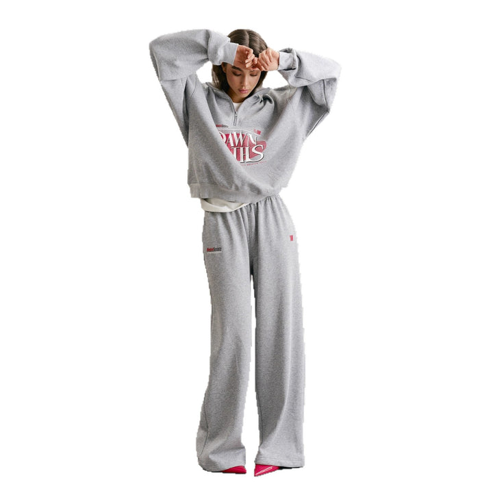 Kvinders afslappede sæt med lynlås hættetrøje og brede sweatpants Stilla