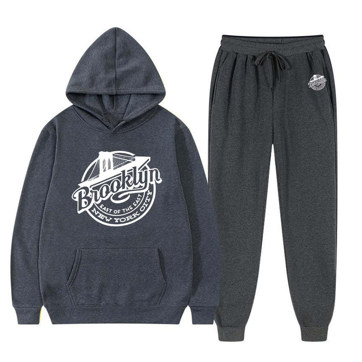 Kvinders fritids sweat suit med stilfuld Brooklyn print Skovae